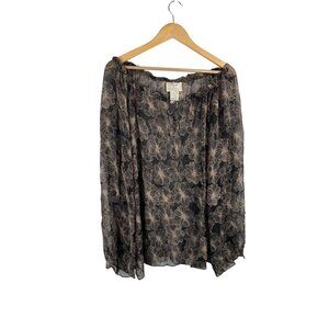 VTG Vision Apparel 100% Silk fairy whimsical sheer blouse floral oversized sz 1x